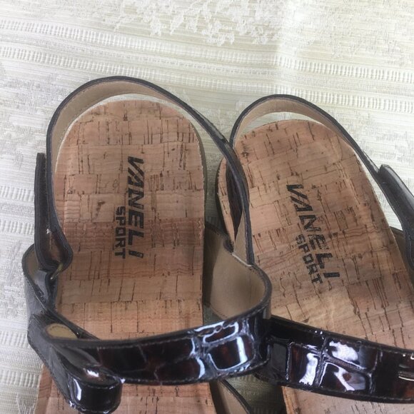 Vaneli Sport brown embossed velcro sandals Size 11 M - Picture 3 of 8